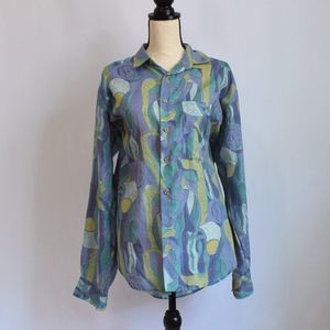 Vintage pastel whimsical button-down shirt